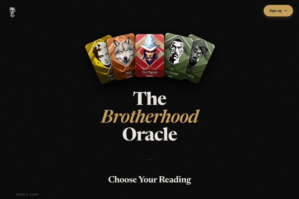 Brotherhood Oracle — AI-led oracle reading SaaS built by Alejandro Arce, Arce Consulting