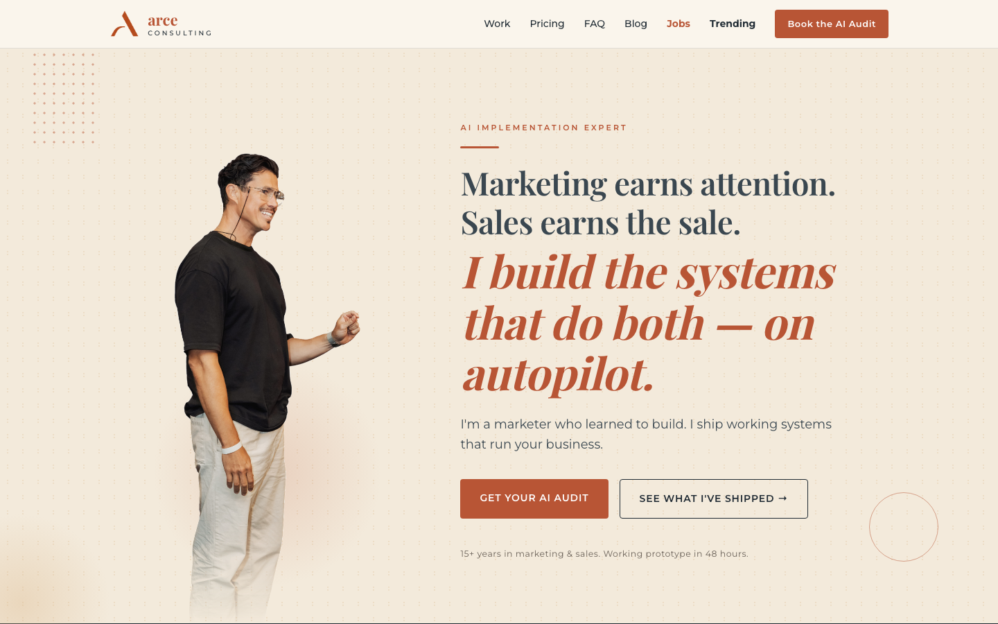 alejandroarce.com homepage — Alejandro Arce, AI implementation expert in Vancouver