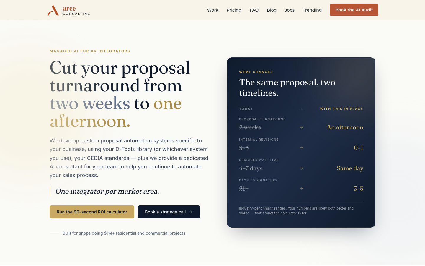 AV Proposal Audit — productized AI service for AV integrators