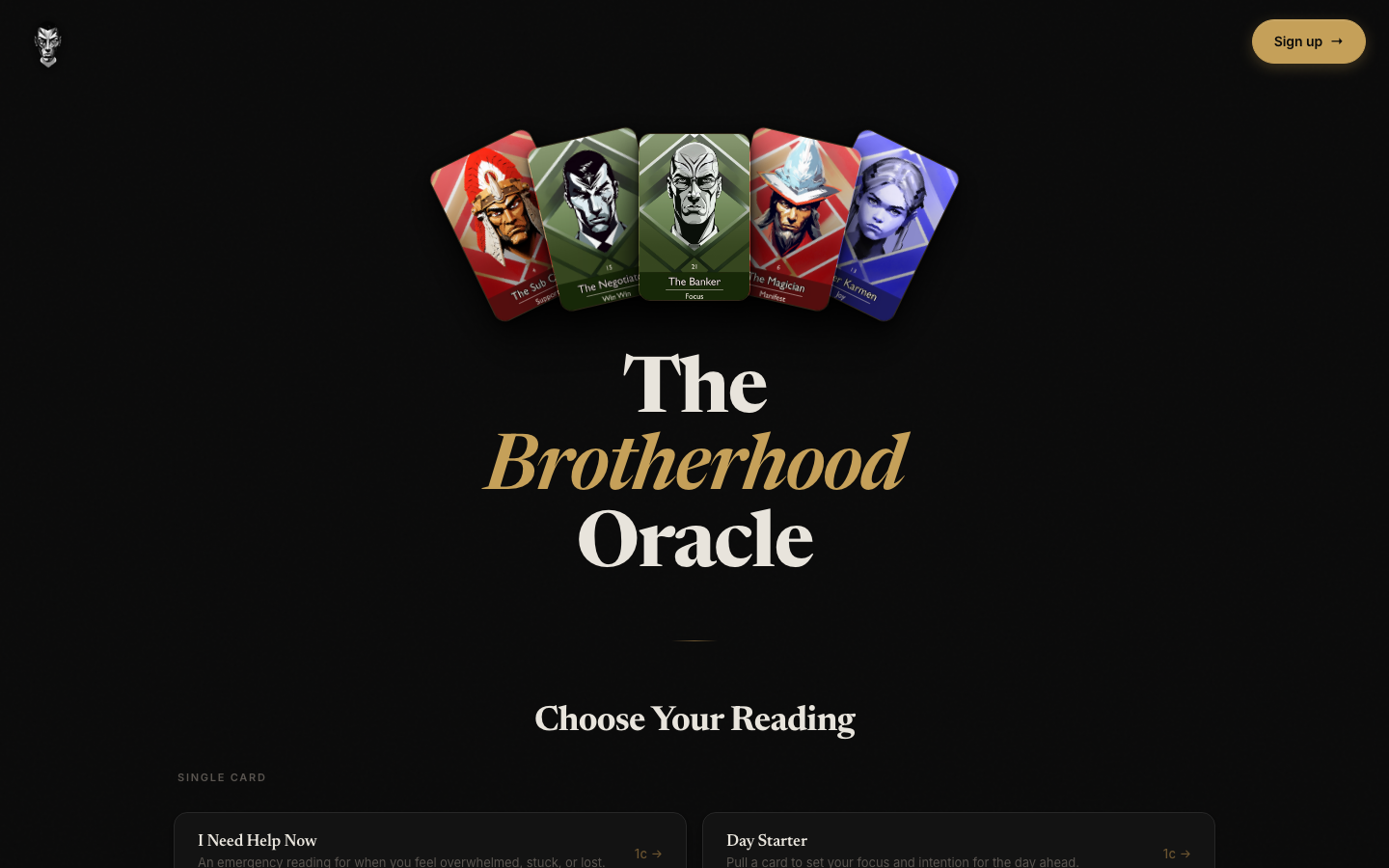 Brotherhood Oracle — AI-powered men's coaching SaaS built by Alejandro Arce