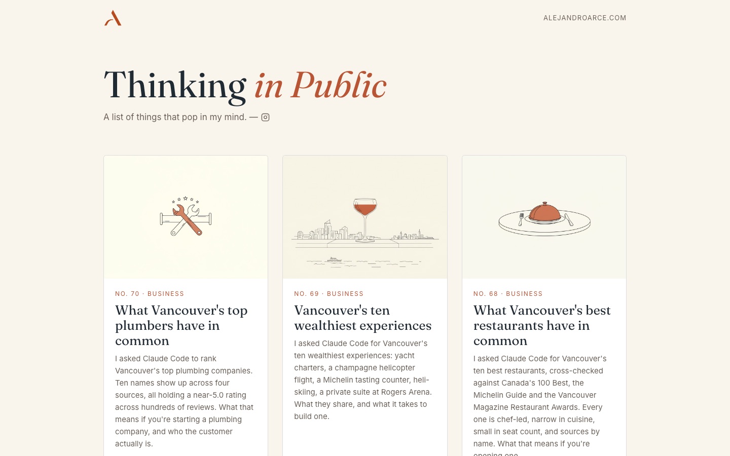 Thinking in Public on alejandroarce.com — posts by Alejandro Arce