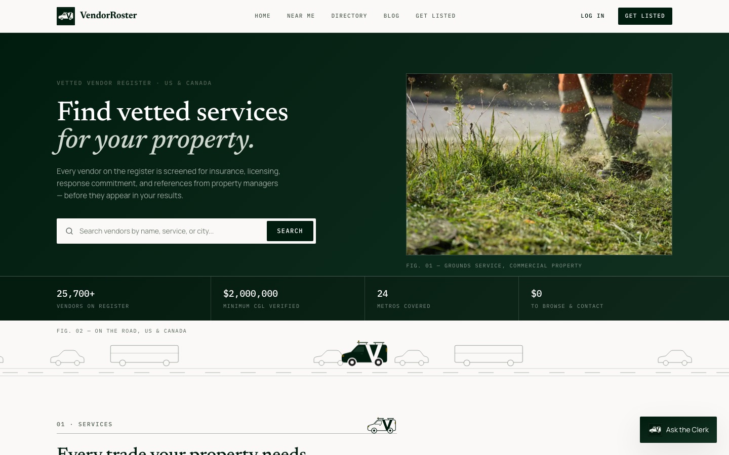 VendorRoster — vetted vendor directory built by Alejandro Arce