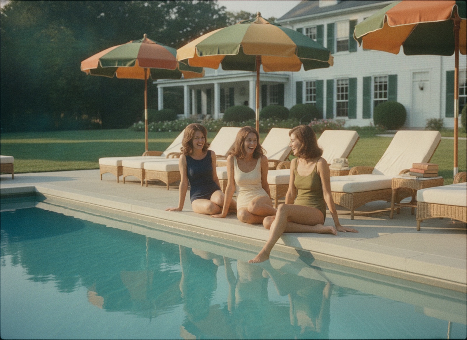 Members at the pool, late afternoon