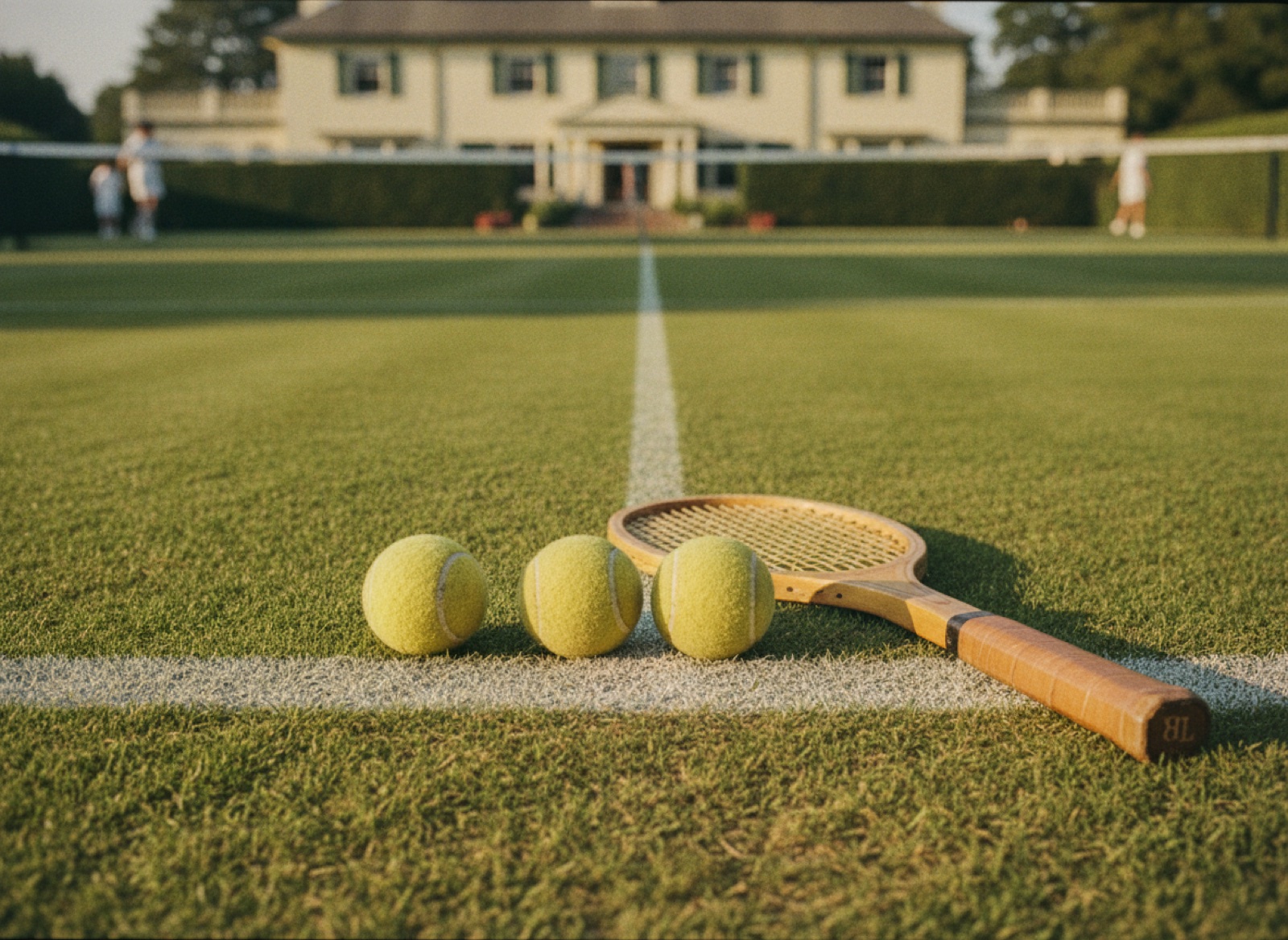 Tennis balls warming in the sun