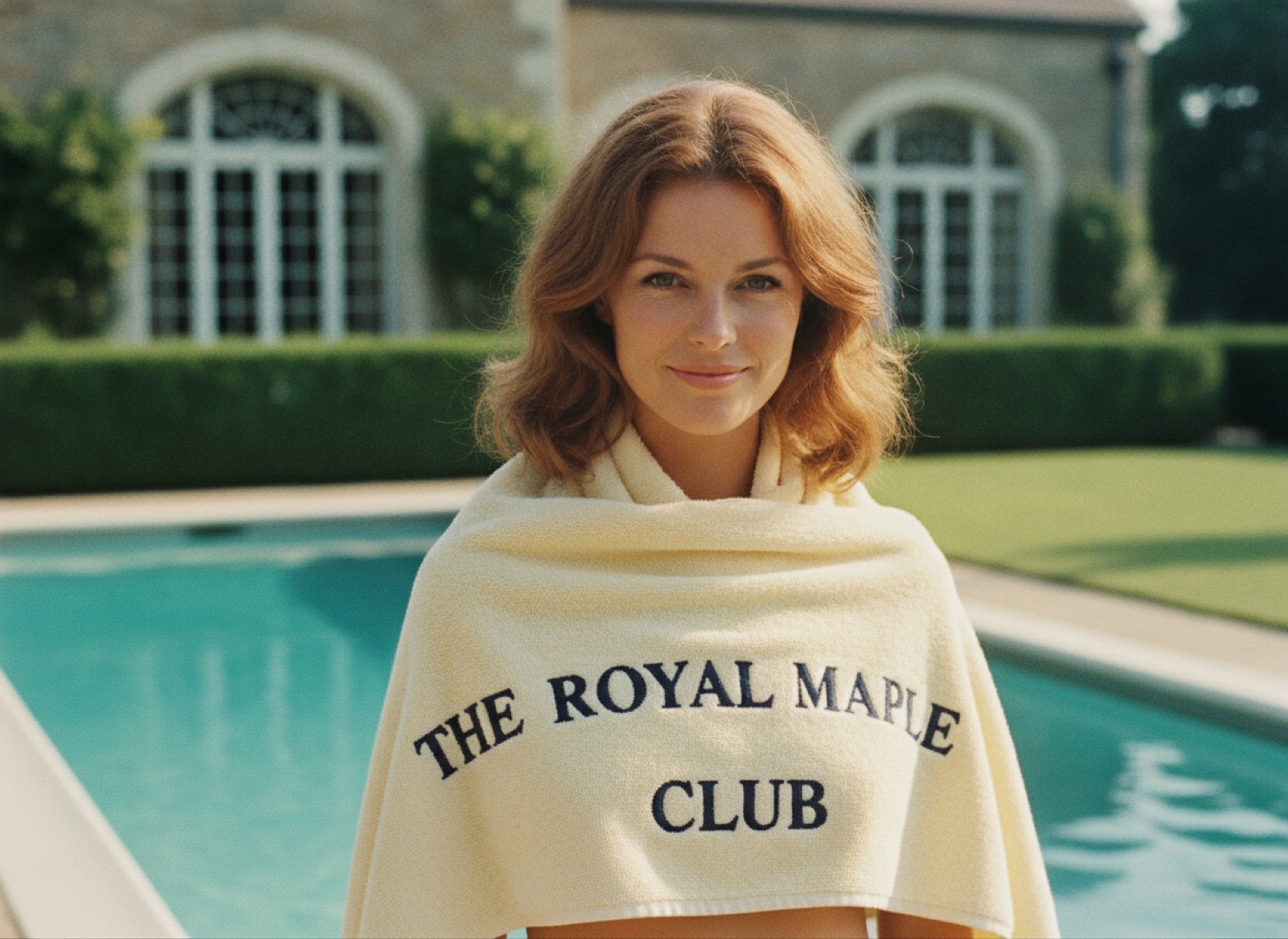 A club towel, properly draped